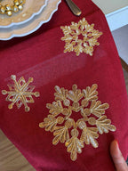 Caminho de Mesa Encanto Natalino Vermelho - Bordado 35x173 cm