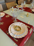 Caminho de Mesa Encanto Natalino Vermelho - Bordado 35x173 cm