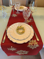 Caminho de Mesa Encanto Natalino Vermelho - Bordado 35x173 cm