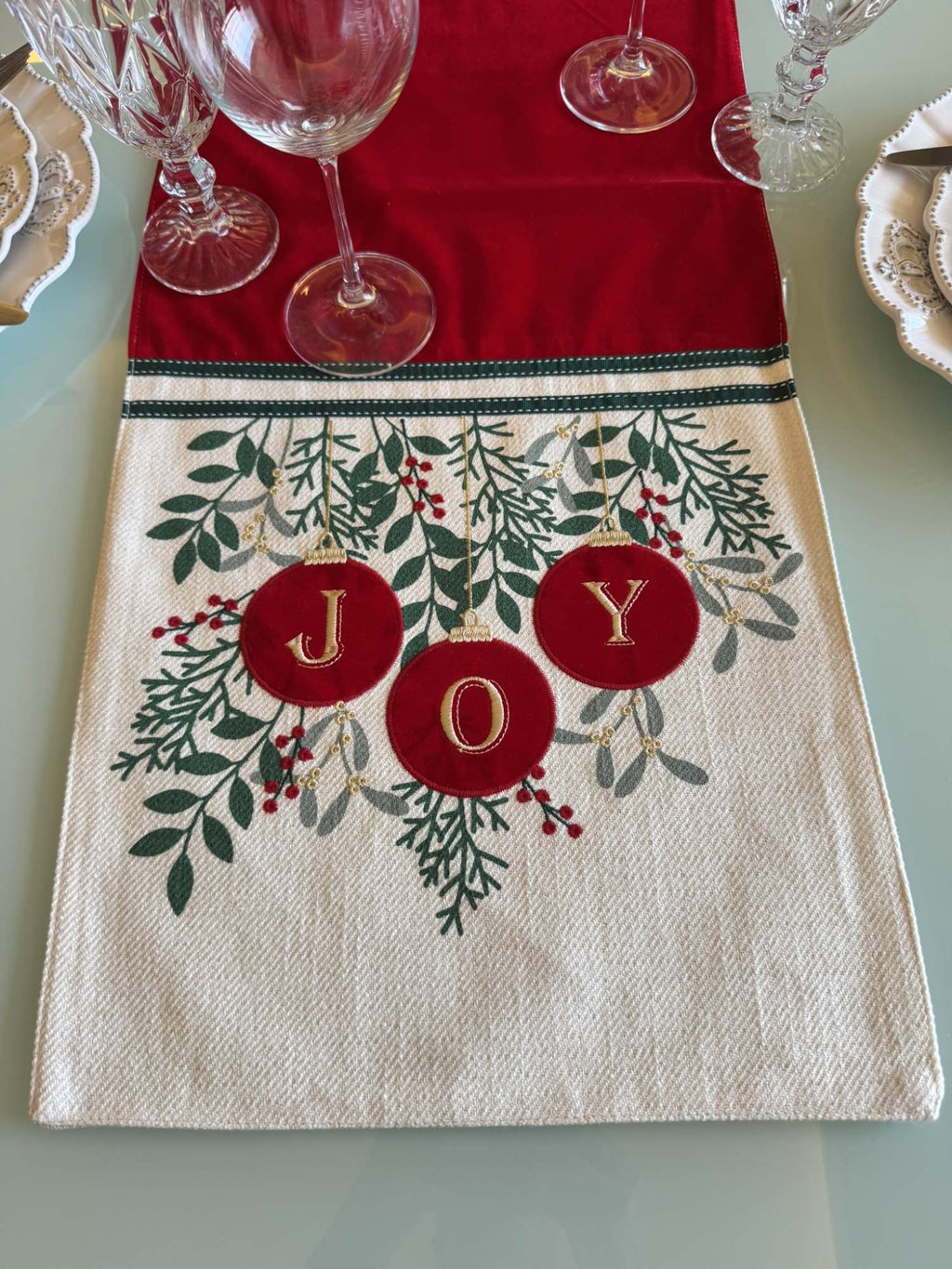 Caminho de Mesa Joy Bordado 40x180 cm