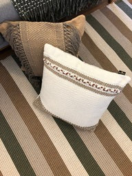 Capa Almofada Melissa em algodão 45 x 45  Bege Escuro