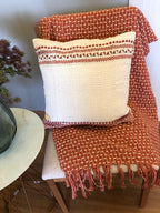 Capa Almofada Melissa em algodão 45 x 45  TerraCota