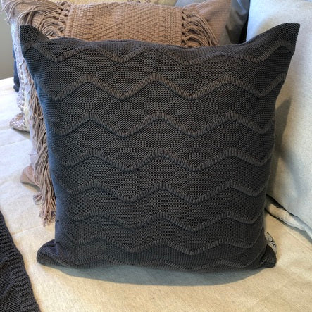Capa Almofada Tricot Louise 45 x 45 - Grafite