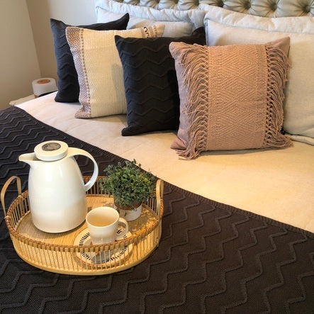 Capa Almofada Tricot Louise 45 x 45 - Grafite