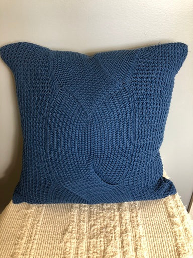 Capa Almofada Tricot Ravena 45 x 45 - Azul