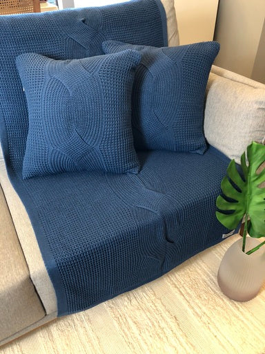 Capa Almofada Tricot Ravena 45 x 45 - Azul