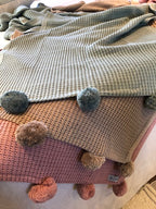 Capa Almofada Tricot  Vicenza Pompom 45 x 45 - Bege