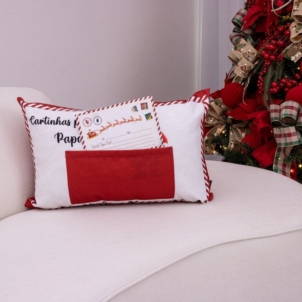 Capa de Almofada Natalina - Cartinhas para o Papai Noel