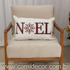 Capa de Almofada Natalina com Bordado e Aplicação - Luxo Noel