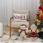 Capa de Almofada Natalina com Bordado e Aplicação - Luxo Noel