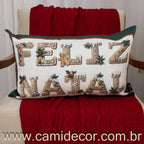 Capa de Almofada Natalina - Feliz Natal com Biscoitos Decorados