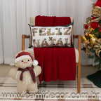 Capa de Almofada Natalina - Feliz Natal com Biscoitos Decorados