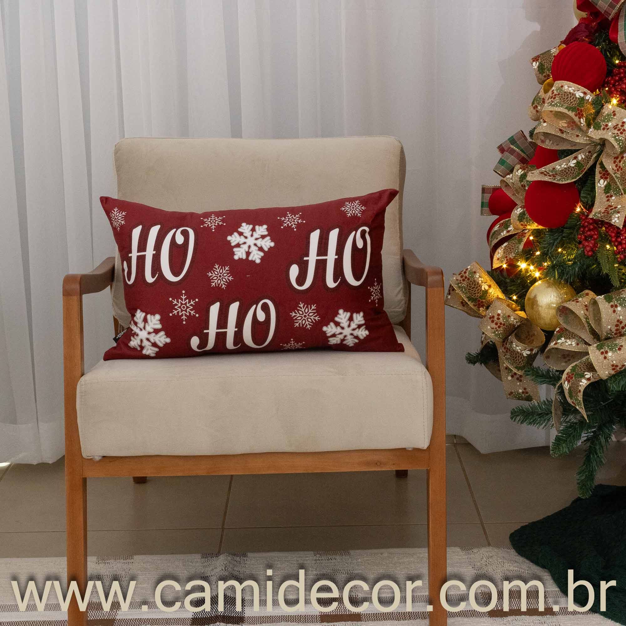 Capa de Almofada Natalina - Ho Ho Ho