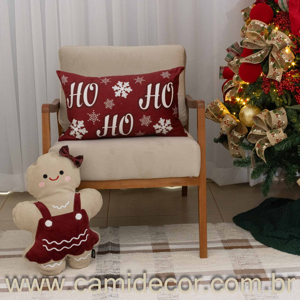 Capa de Almofada Natalina - Ho Ho Ho