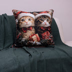 Capa de Almofada Natalina - Natal Gatinhos