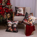 Capa de Almofada Natalina - Natal Gatinhos