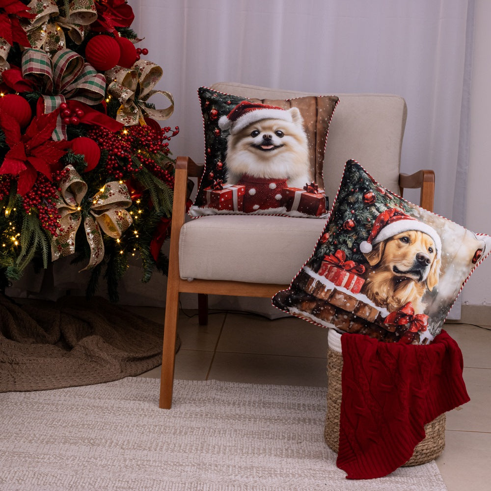 Capa de Almofada Natalina - Natal Pet Golden