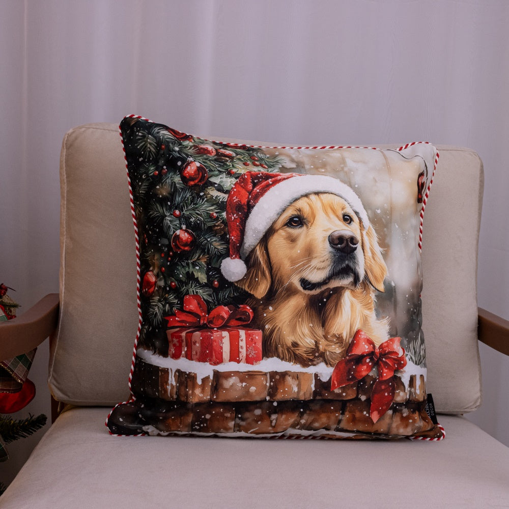 Capa de Almofada Natalina - Natal Pet Golden