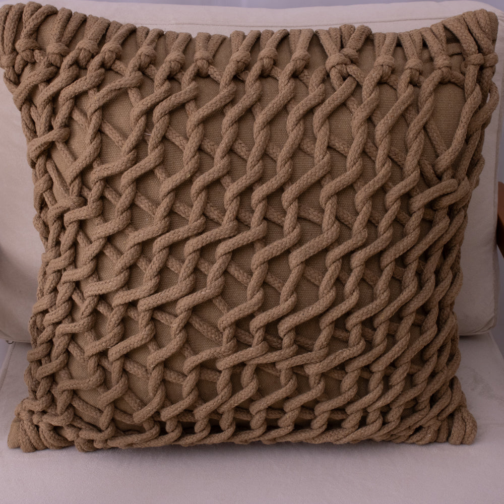 Capa de Almofada Trama Marrom Claro – 50x50 cm