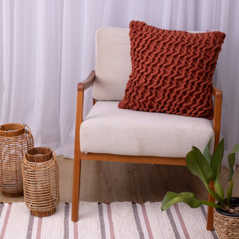 Capa de Almofada Trama Terracota – 50x50 cm