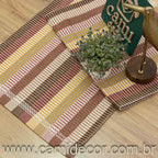 Jogo de Tapetes Zurick Listrado com 2 peças - Tons Terrosos