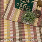 Jogo de Tapetes Zurick Listrado com 2 peças - Tons Terrosos