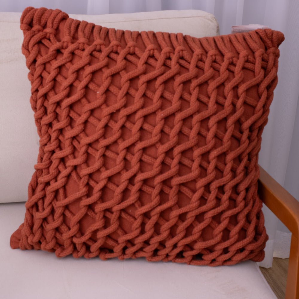 Capa de Almofada Trama Terracota – 50x50 cm
