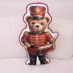 Almofada Urso Soldadinho de Natal com Tambor – 58x35 cm
