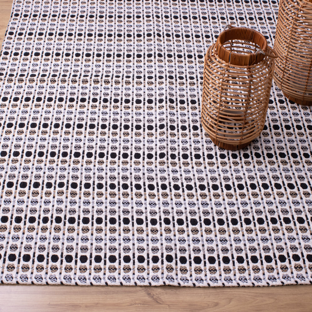 Tapete Beira Cama Indiano 70x140cm - Marrom e  Cru