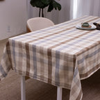 Toalha de Mesa Xadrez 1.40x2.50 m - Cinza e Bege