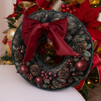 Almofada Guirlanda de Natal com Maxi Laço – 40 cm