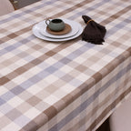 Toalha de Mesa Xadrez 1.40x2.50 m - Cinza e Bege