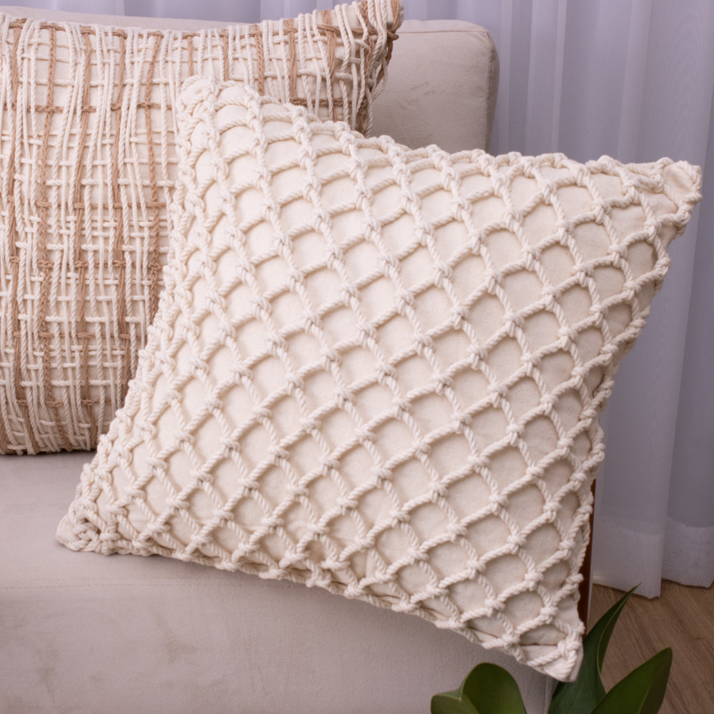Capa de Almofada Trama Natural – 50x50 cm