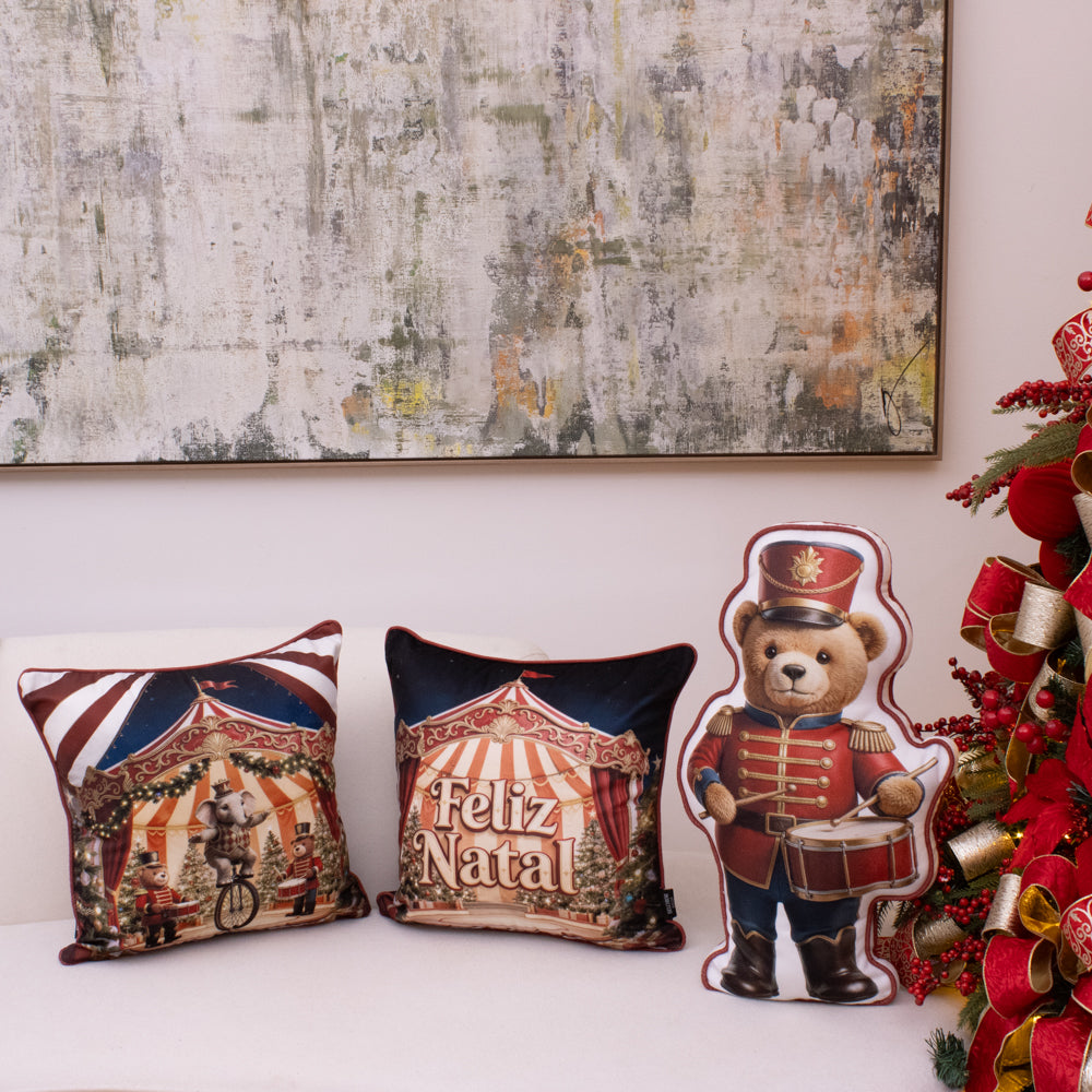 Kit com 2 Capas de Almofada Natalinas – Natal em Cena