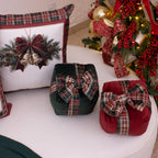 Kit com 2 Capas de Almofada Natalinas – Laços de Natal
