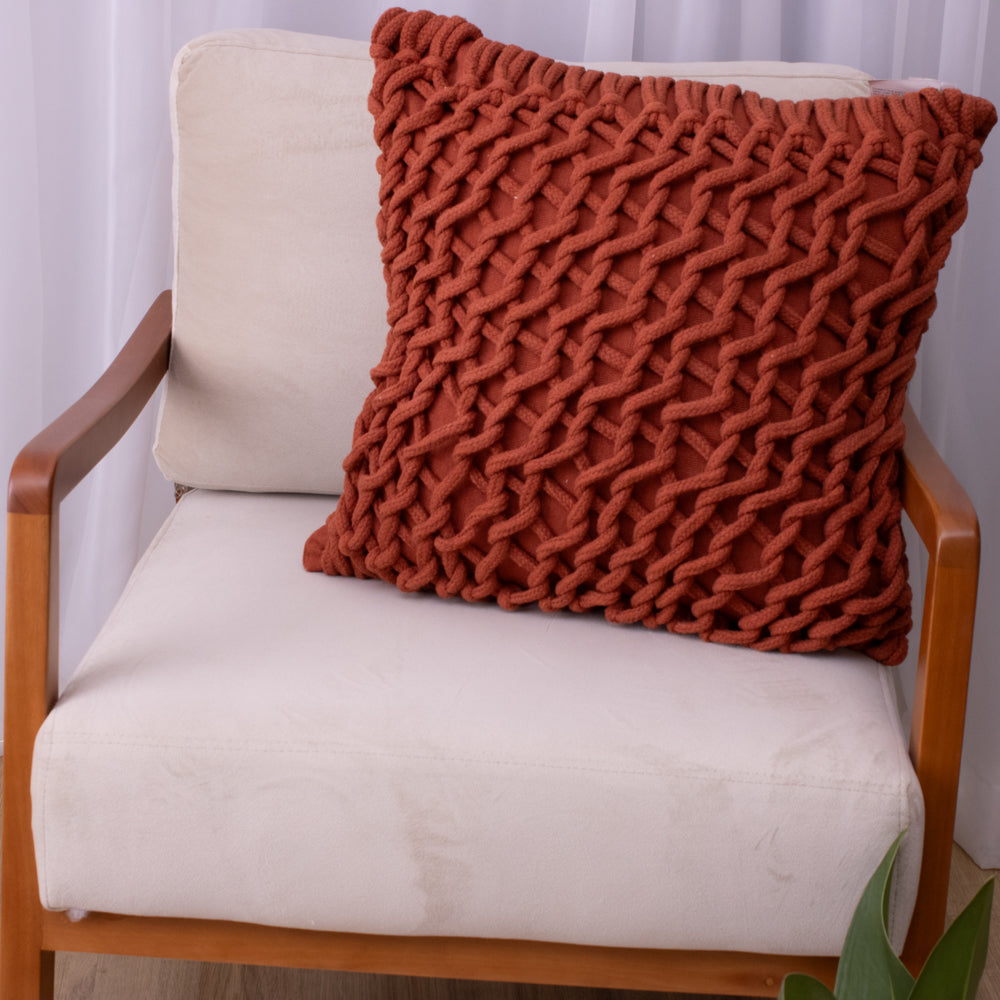 Capa de Almofada Trama Terracota – 50x50 cm