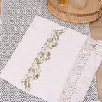 Jogo de Lavabo Bordado à Mão com 2 Peças - Verde