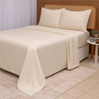 Jogo de Lençol 300 Fios  TELLAIO em 100% Fibra de Bambu - (Casal) - Bege