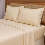 Jogo de Lençol 300 Fios TELLAIO em 100% Fibra de Bambu - (Queen) - Bege