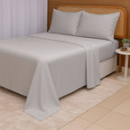 Jogo de Lençol 300 Fios TELLAIO em 100% Fibra de Bambu - (Casal) - Cinza