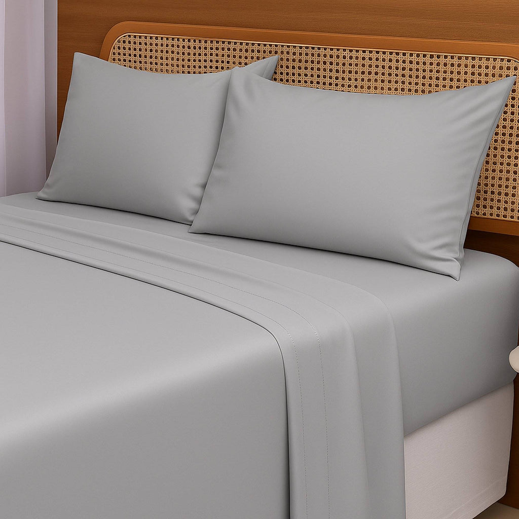 Jogo de Lençol 300 Fios TELLAIO em 100% Fibra de Bambu - (King) - Cinza