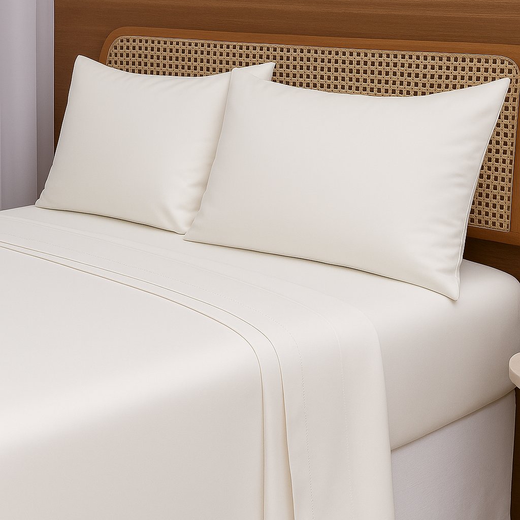 Jogo de Lençol 300 Fios TELLAIO em 100% Fibra de Bambu - (Casal) - Branco