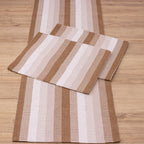 Jogo de Passadeira 2M Zurick Listrado com 3 peças - Nude e Marrom Claro