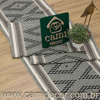 Jogo de Passadeira 2M Zurick Zig Zag com 3 peças - Preto e Cinza