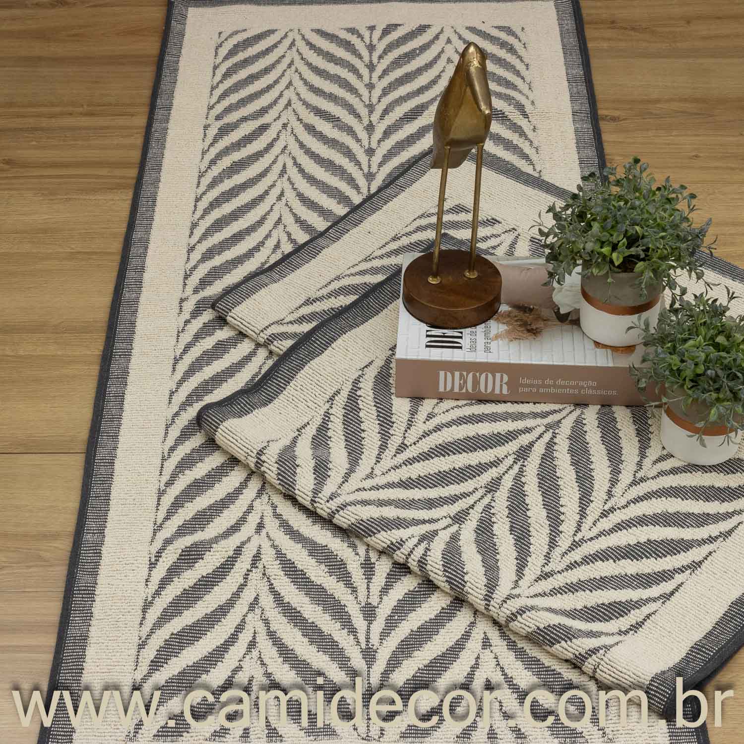 Jogo de Passadeira Amazonas com 3 peças - Cinza