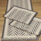 Jogo de Passadeira Amazonas com 3 peças - Cinza