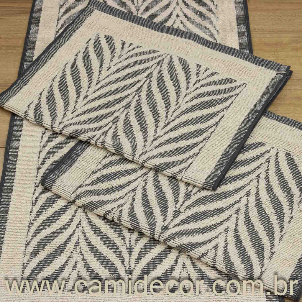 Jogo de Passadeira Amazonas com 3 peças - Cinza