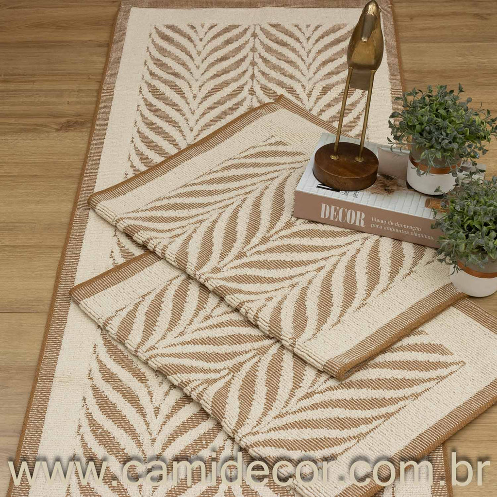 Jogo de Passadeira Amazonas com 3 peças - Marrom Claro