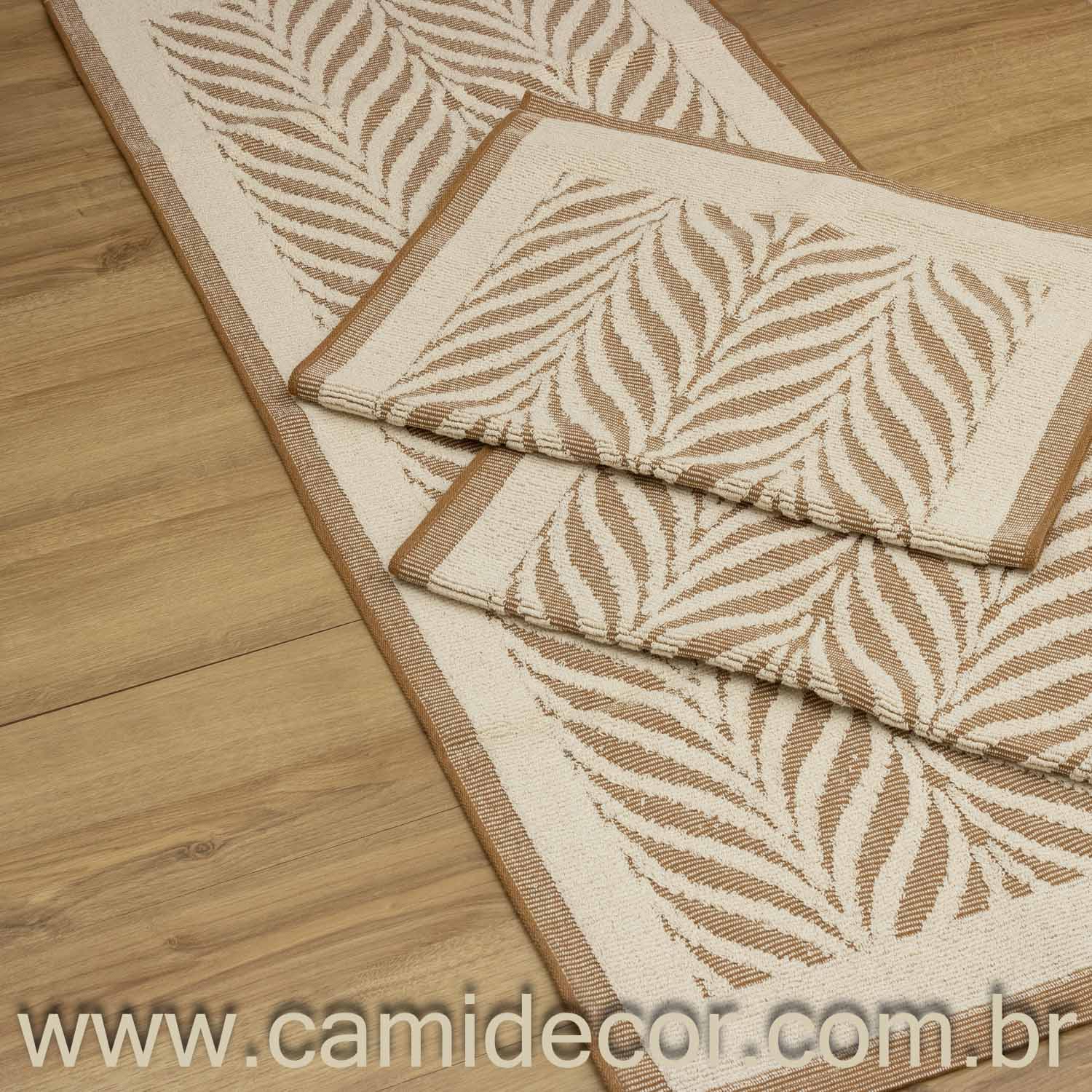 Jogo de Passadeira Amazonas com 3 peças - Marrom Claro