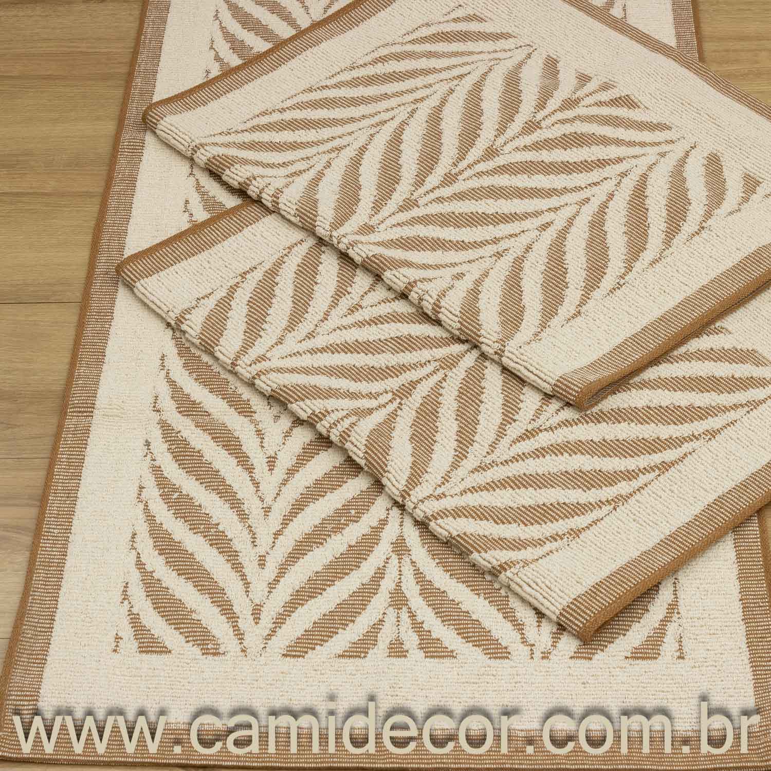 Jogo de Passadeira Amazonas com 3 peças - Marrom Claro